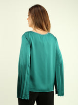 Open Sleeve Satin Blouse