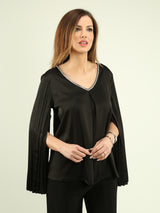 Open Sleeve Satin Blouse