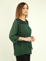 Chiffon Sequin Blouse