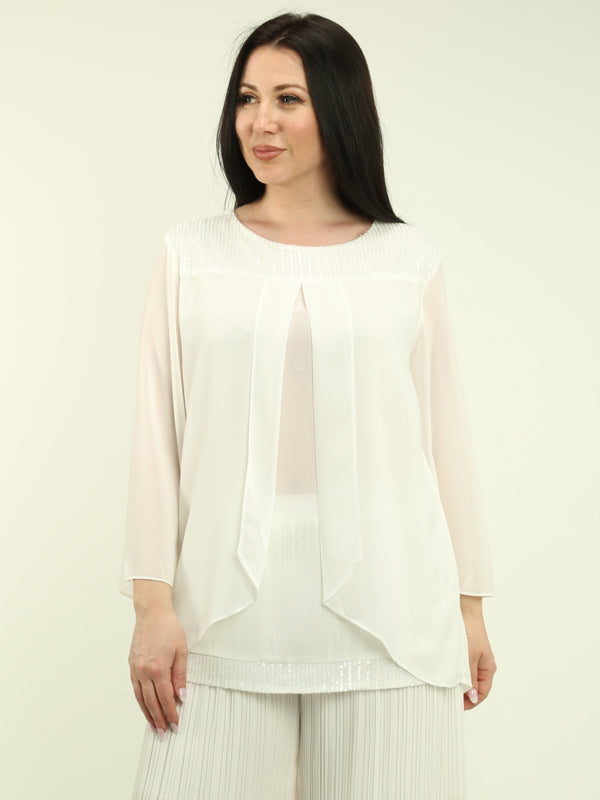 Chiffon Sequin Blouse
