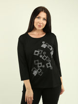 Rhinestone Square & Circle Top