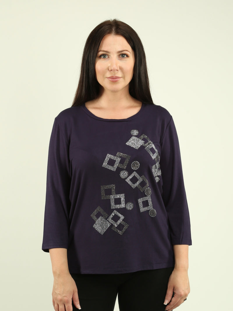 Rhinestone Square & Circle Top