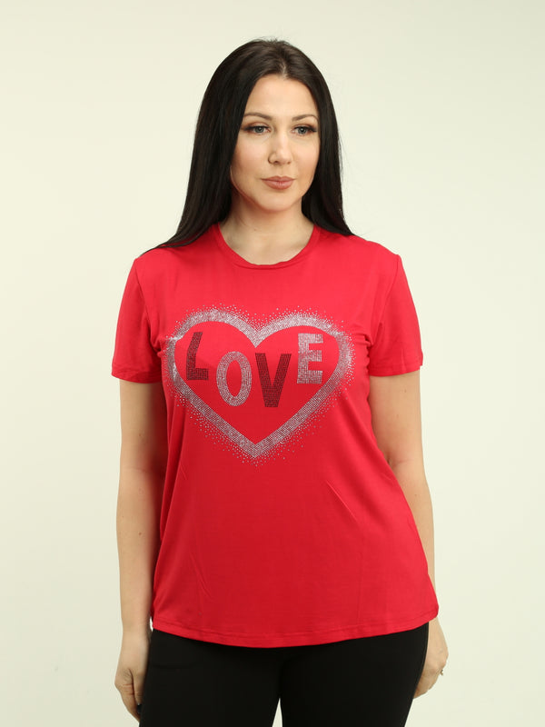 Rhinestone Love & Heart Top