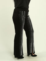 Rhinestone Embellished Split Hem Pants