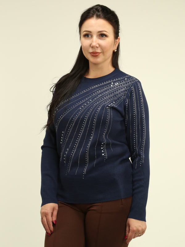 Rhinestone Burst Knit Sweater
