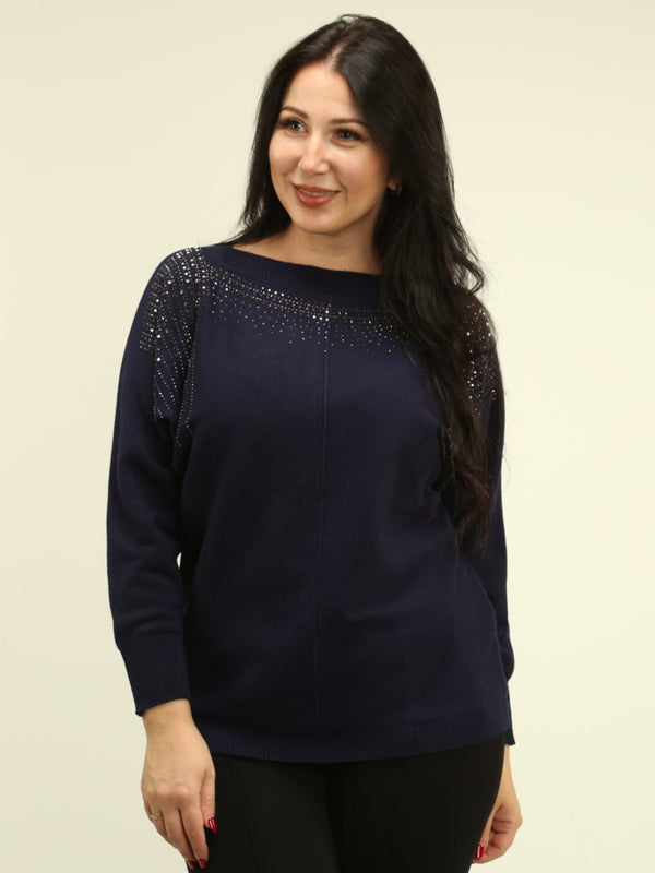 Embellished Dolman Sleeve Sweater