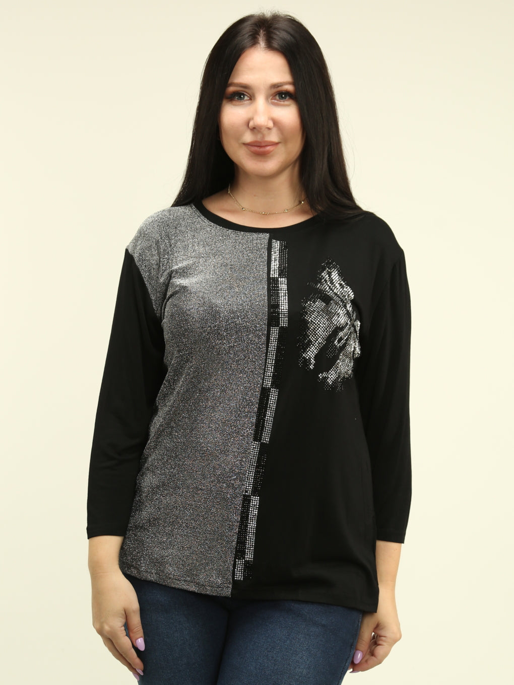 Rhinestone Metallic Top