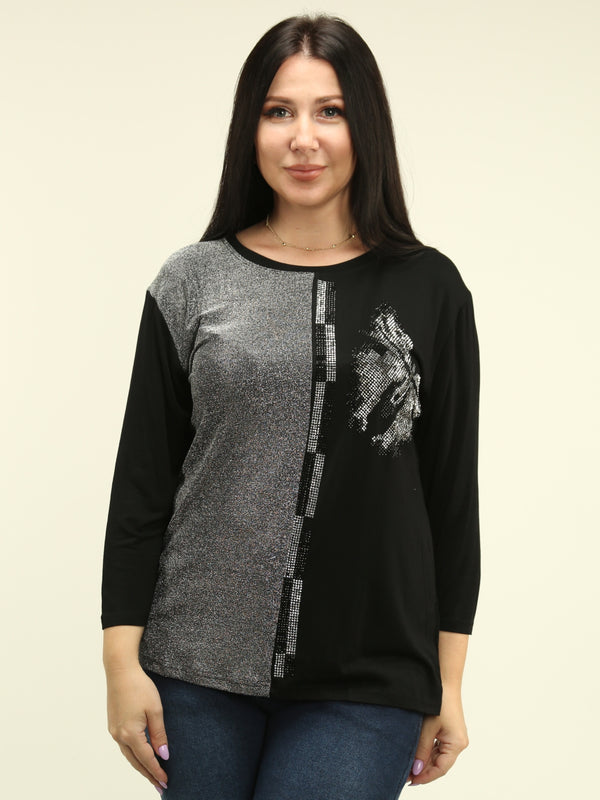 Rhinestone Metallic Top