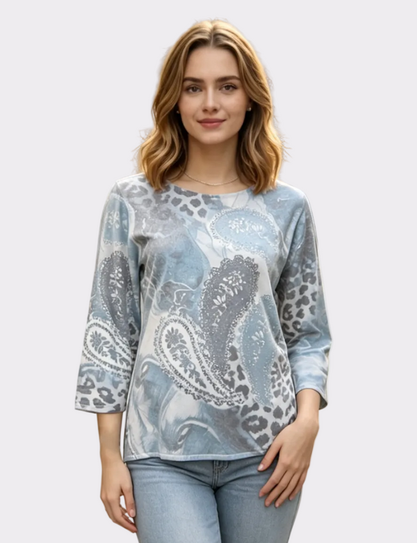 Animal & Paisley pattern Cashmere Sweater