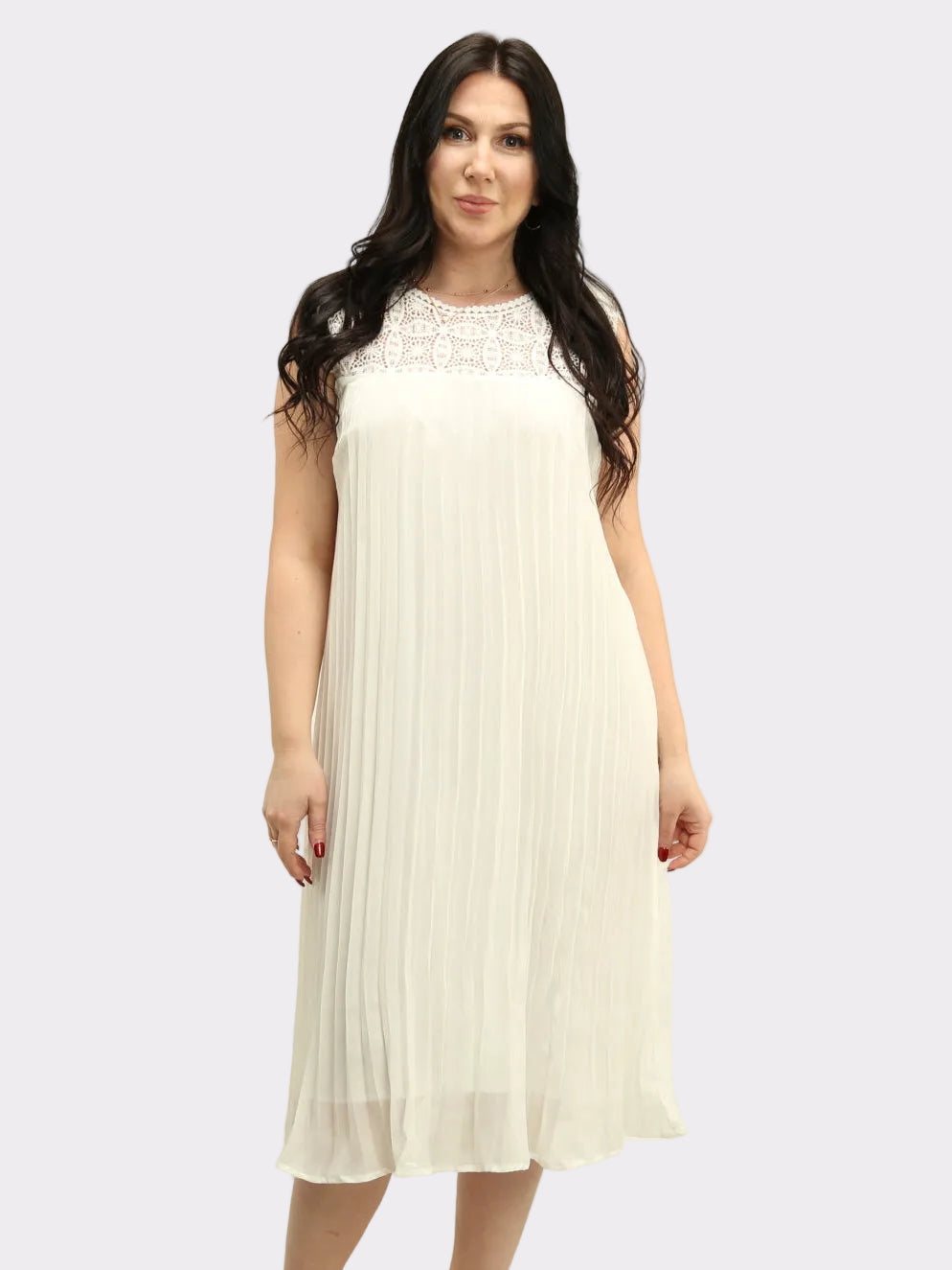 Chiffon Lace Pleated Dress