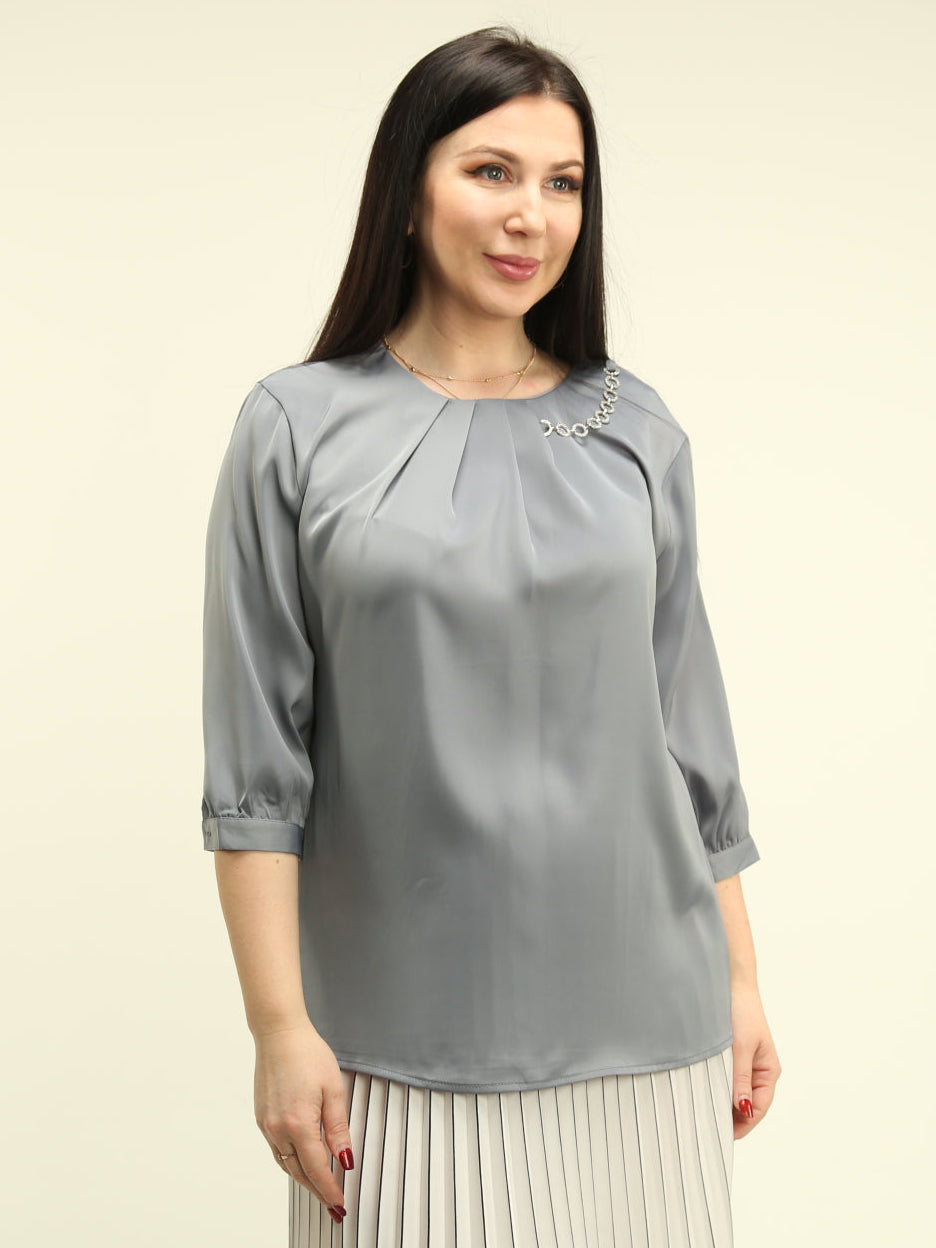 Satin Pleated Blouse