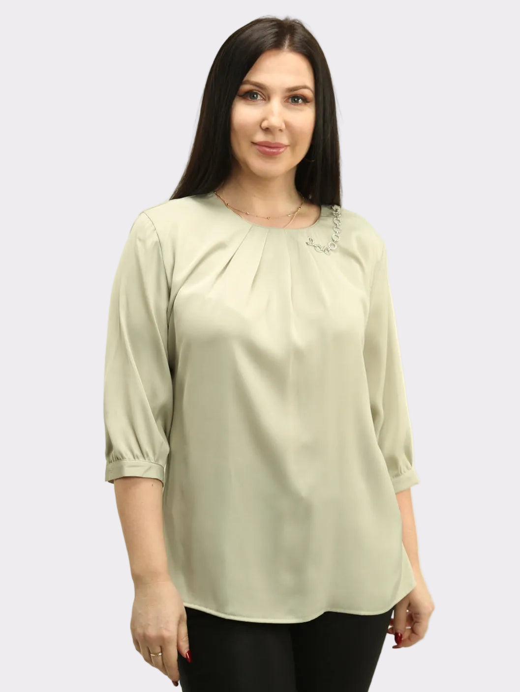 Satin Pleated Blouse