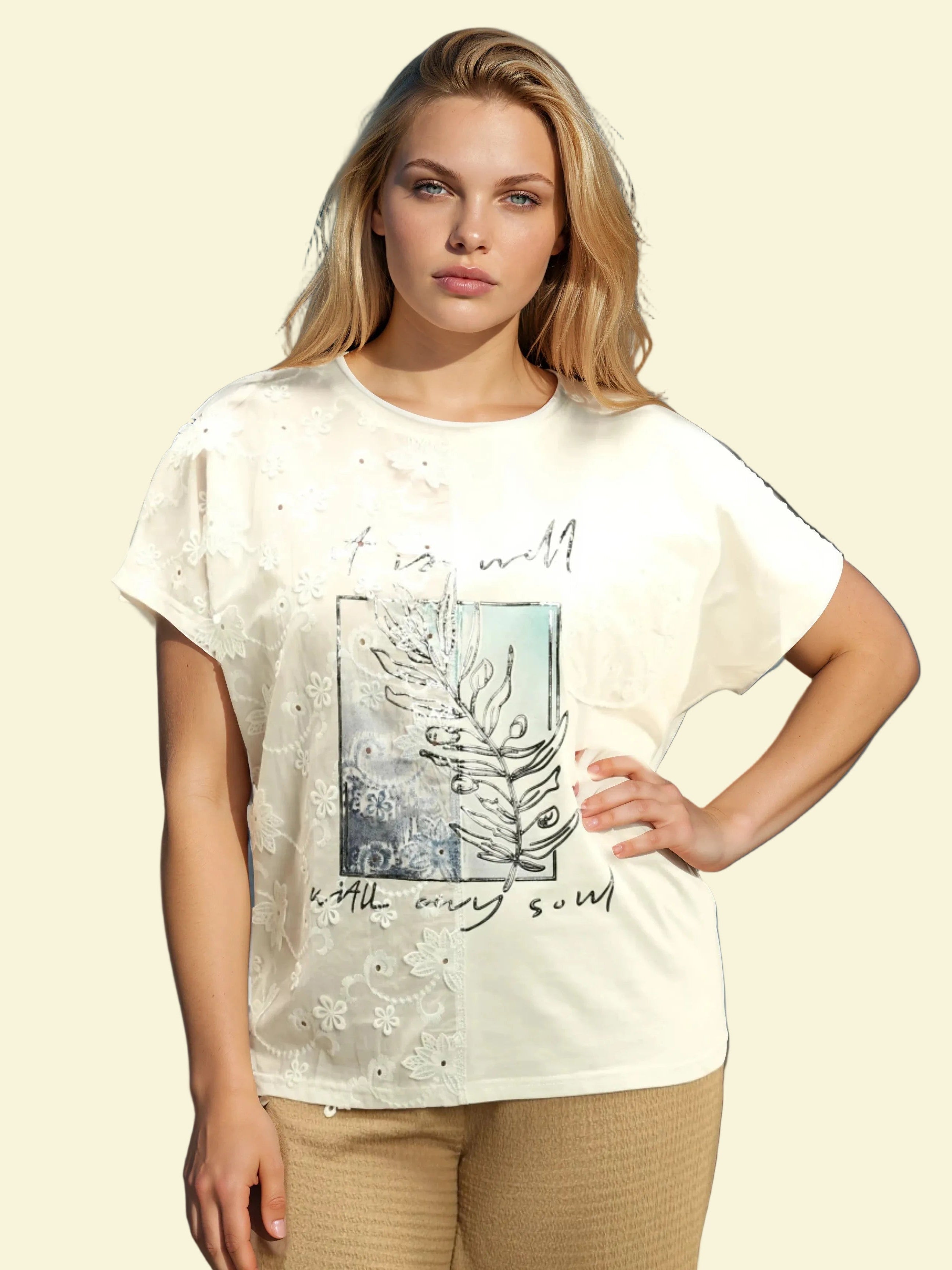 Floral Embroidered Graphic Tee