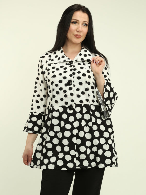 Bell Sleeve Polka Dots Doll Blouse
