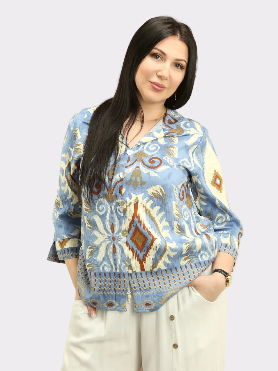 Ikat Print Blouse