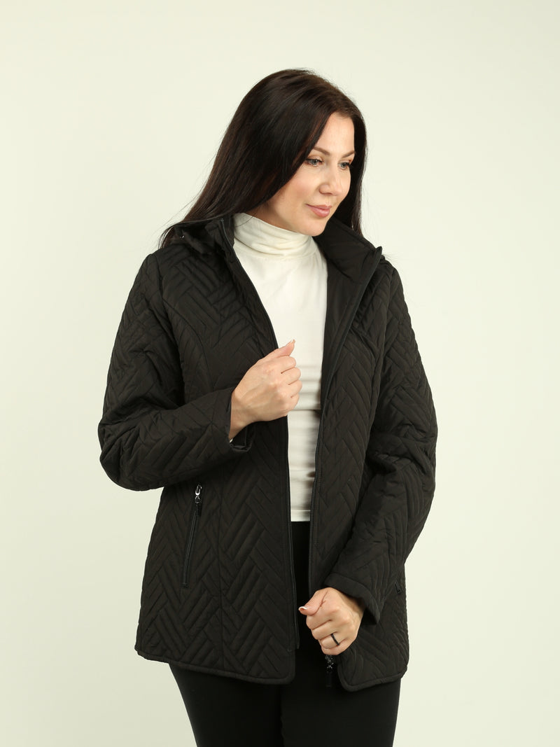 Detachable Hood Quilted Jacket