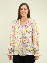 Multi-Pattern Chiffon Blouse