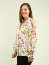 Multi-Pattern Chiffon Blouse