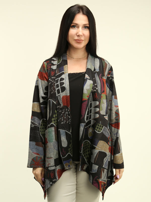 Patterned Open Cardigan