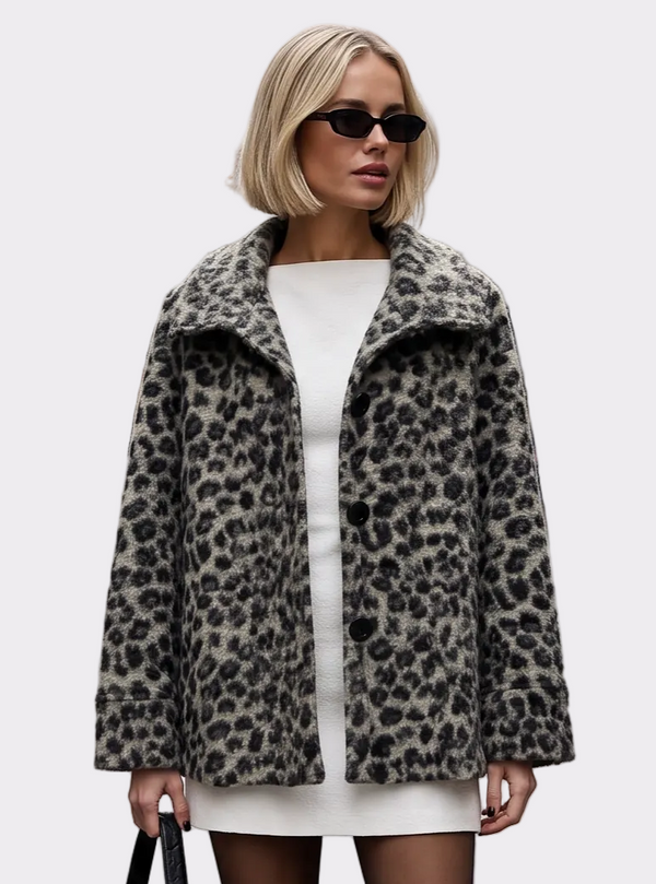 Leopard-Print Sherpa Coat