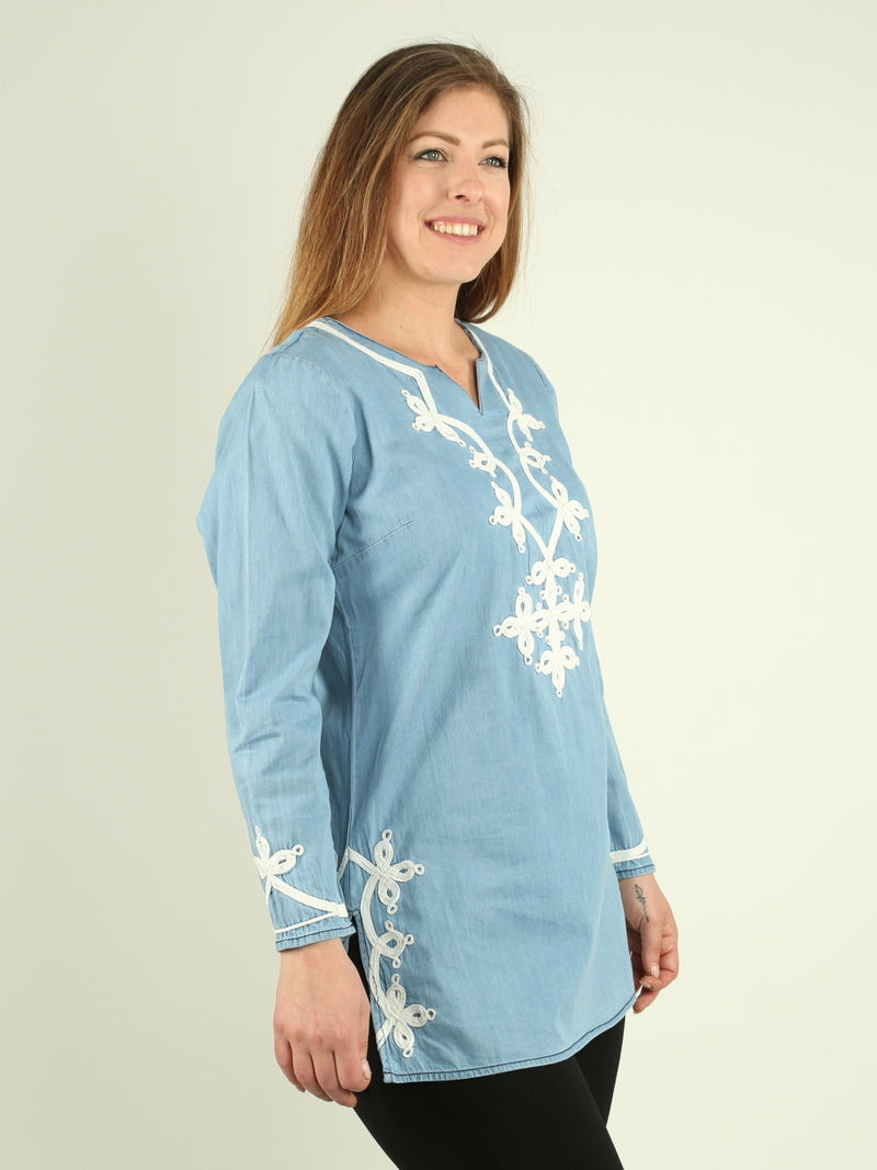 Chambray Embroidered Tunic