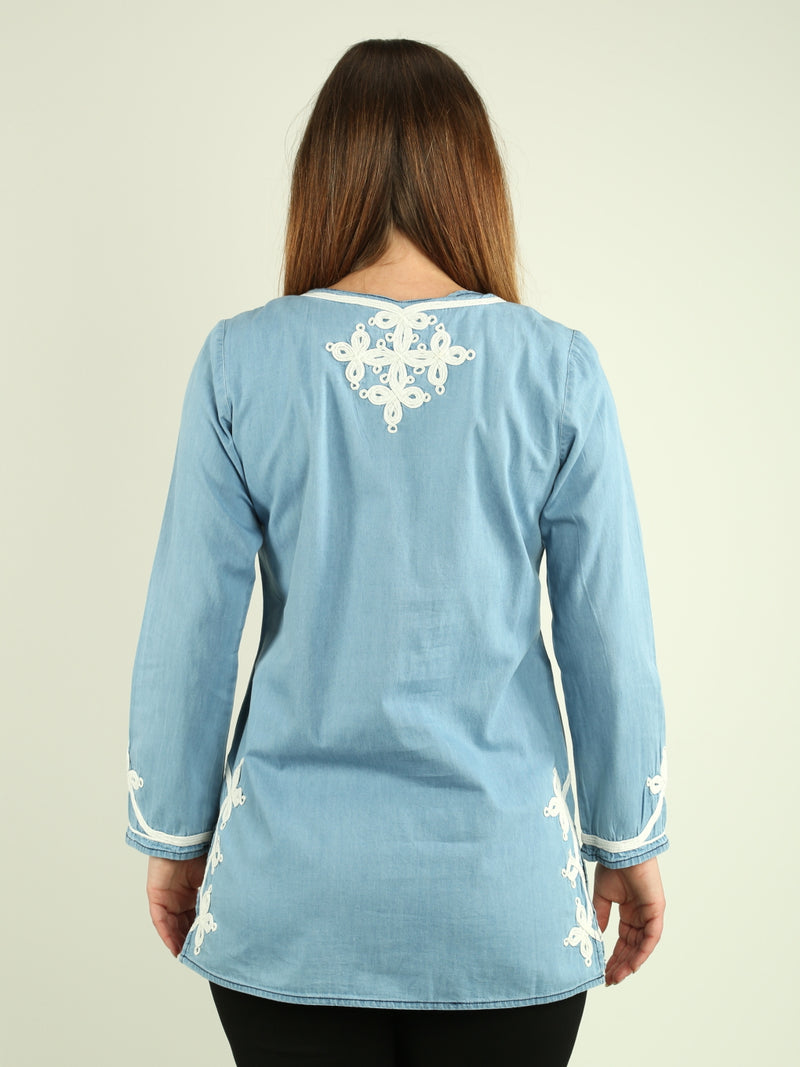 Chambray Embroidered Tunic