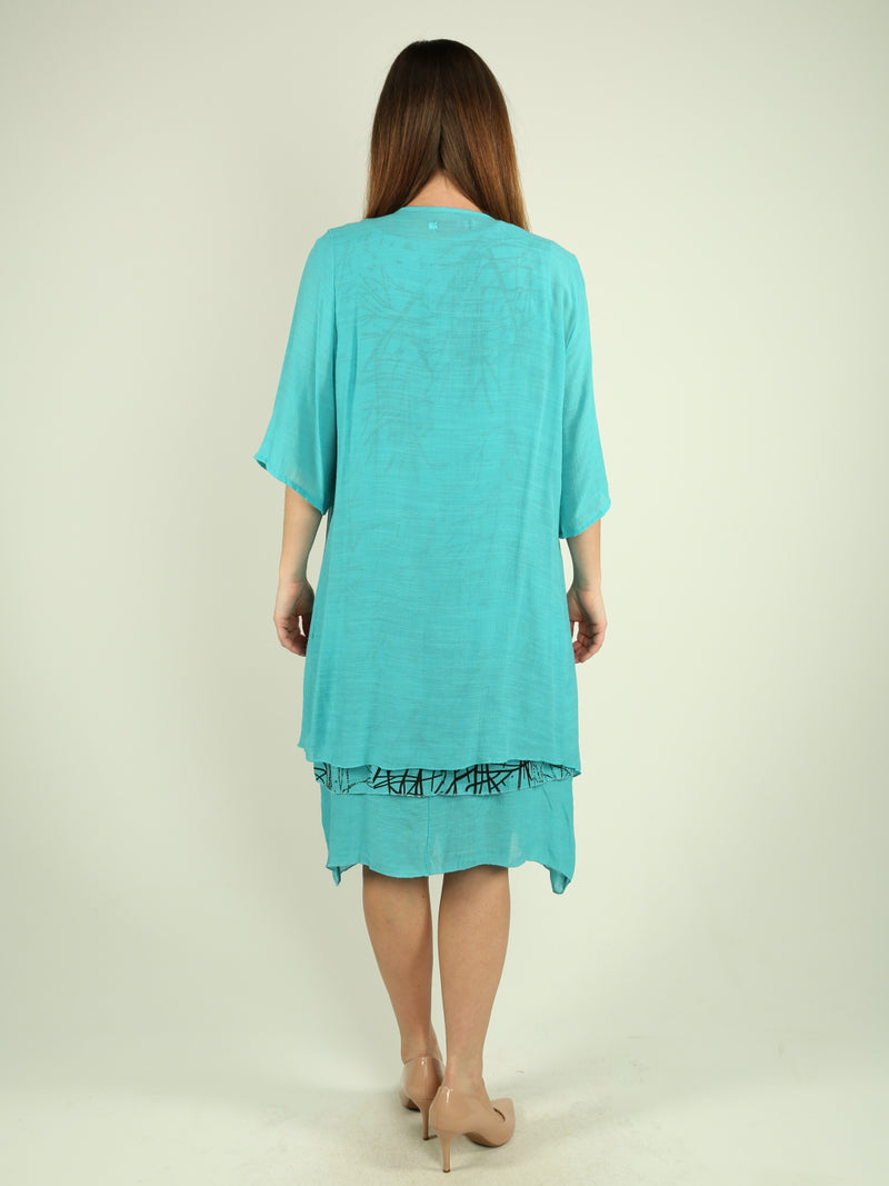 Layered Print Dress Set