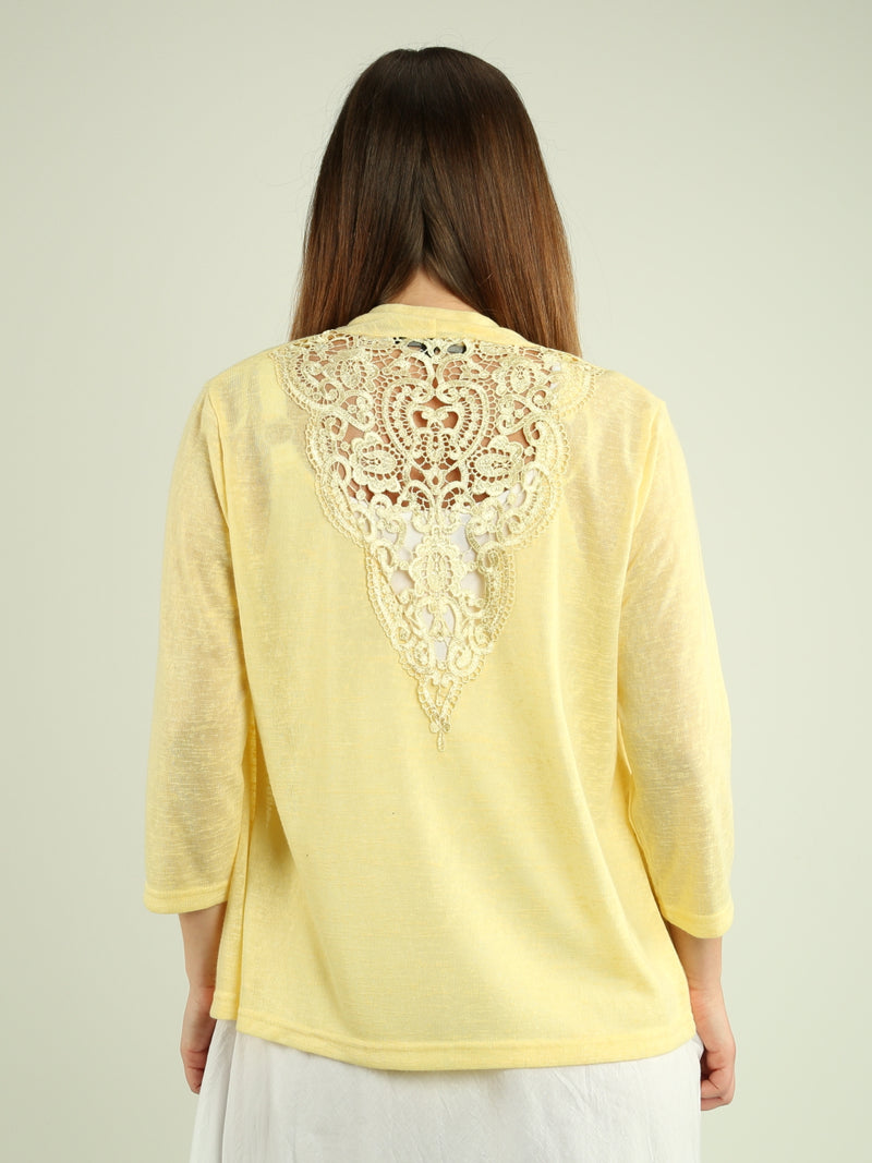 Lace-Back Cardigan