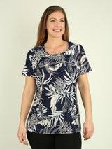 Pleated Top with Brooch