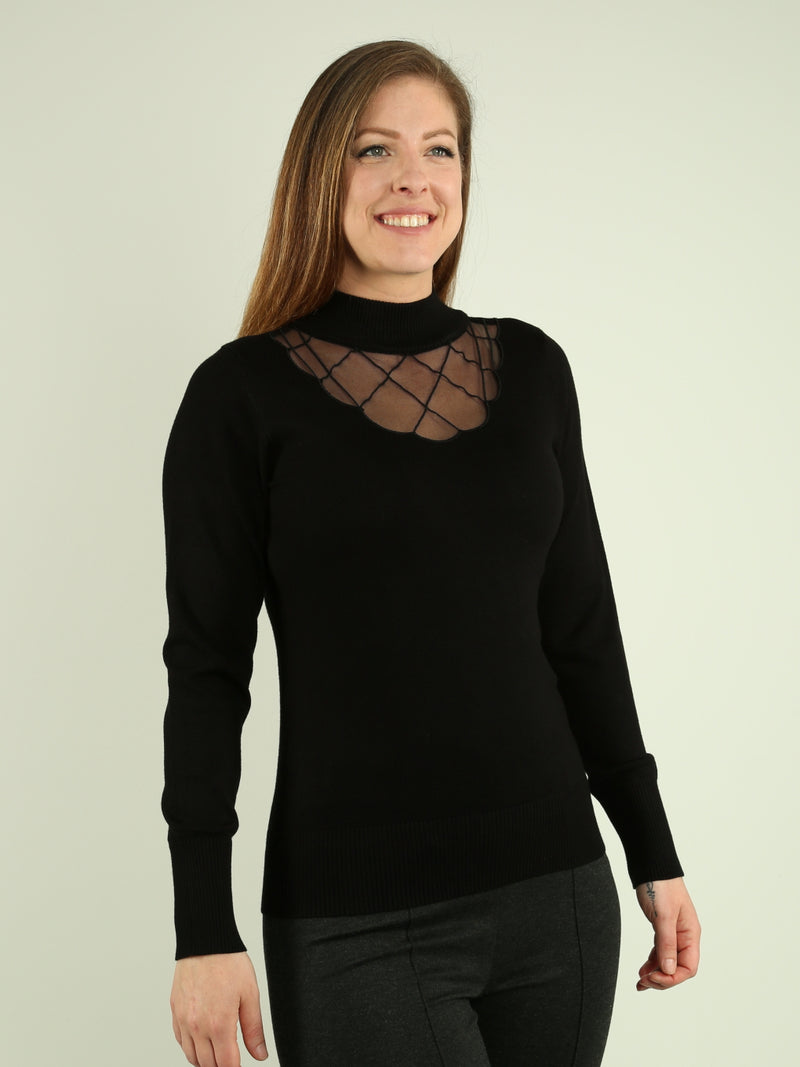 Mesh Detail Sweater Top