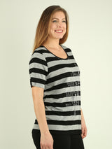 Studded Stripe Top