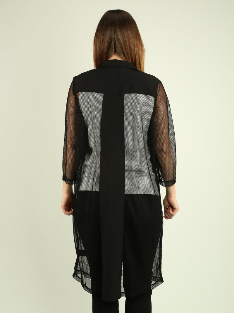 Grommet Detail Mesh Jacket