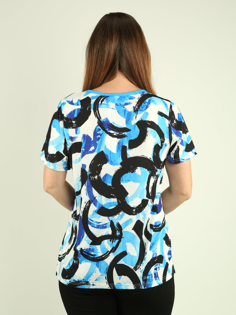 Embellished Circle Print T-Shirt